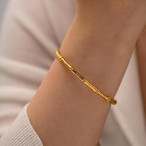 Bamboo Cuff Bangle Bracelet-soristyle-1